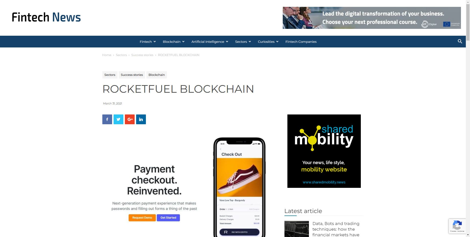 Fintech News - RocketFuel: Payment Checkout Reinvented - RocketFuel