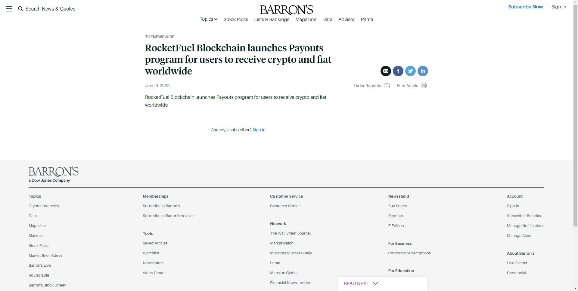 RocketFuel Blockchain launches Payouts program for users to receive ...